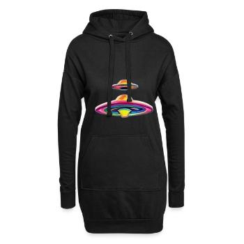 SOUCOUPES VOLANTES - Sweat-shirt à capuche long Femme - noir - Devant