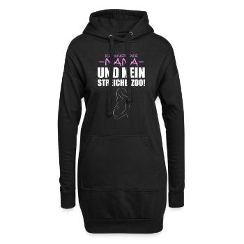 Werdende Mama - kein Streichelzoo - Hoodie-Kleid - Schwarz - Vorne