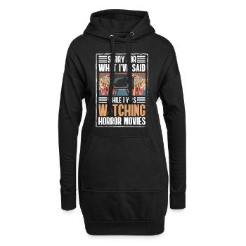 Filmliebhaber Leinwand Kinoabend Hollywood - Hoodie-Kleid - Schwarz - Vorne