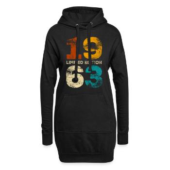 Limited Edition 1963 - Geburtstag - Jahrgang - Hoodie-Kleid - Schwarz - Vorne