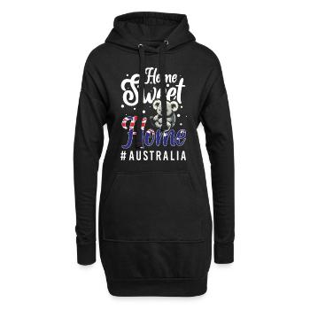Drapeau Kangourou Continent Cimier - Sweat-shirt à capuche long Femme - noir - Devant