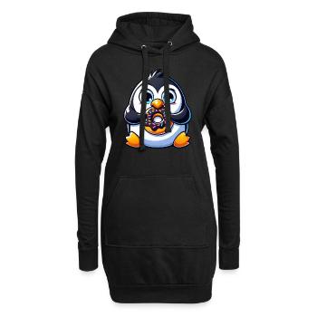 Pingouin Dessin animé Dick Candy Cute Donut - Sweat-shirt à capuche long Femme - noir - Devant