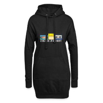 Kassette Diskette VHS Retro Kindheitserinnerung - Hoodie-Kleid - Schwarz - Vorne