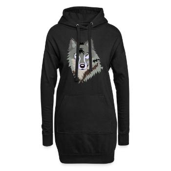 WOLF WÖLFE RUDEL GESCHENK T-SHIRT - Hoodie-Kleid - Schwarz - Vorne