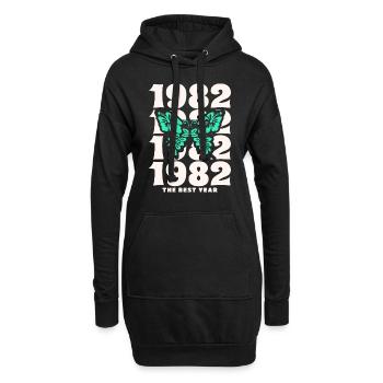 Groovy und Vintage 1982 40-jähriges Jubiläum - Hoodie-Kleid - Schwarz - Vorne
