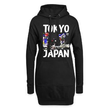 Tokyo, Japon - Sweat-shirt à capuche long Femme - noir - Devant