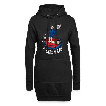 MY BOAT MY RULES KAPITÄN - Hoodie-Kleid - Schwarz - Vorne
