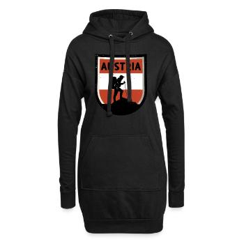 Drapeau de l’Autriche Drapeau de l’Autriche AT - Sweat-shirt à capuche long Femme - noir - Devant