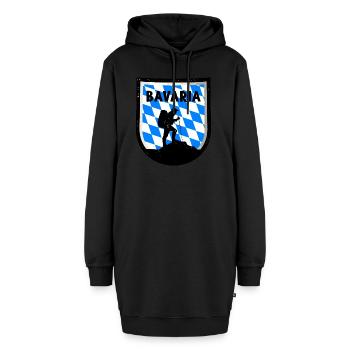 Drapeau de Bavière utilisé Look drapeau bavarois Vintage - Sweat-shirt à capuche long Femme - noir - Devant