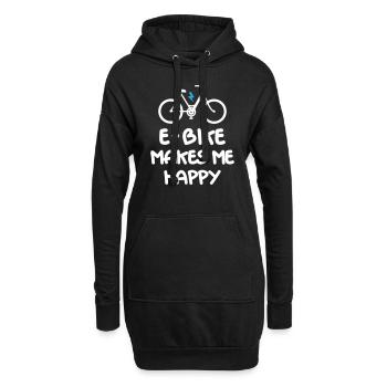 Le vélo électrique me rend heureux - Sweat-shirt à capuche long Femme - noir - Devant