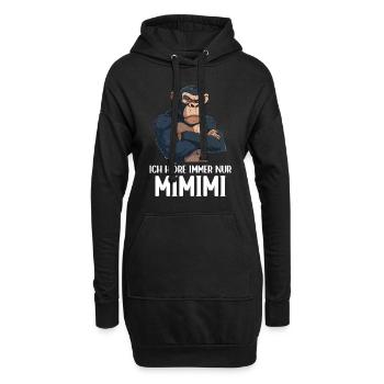 Singe Chimpanzé J’entends toujours Mimimi - Sweat-shirt à capuche long Femme - noir - Devant