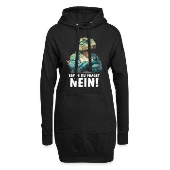 Grüner Leguan Reptilien Bevor du fragst Nein - Hoodie-Kleid - Schwarz - Vorne