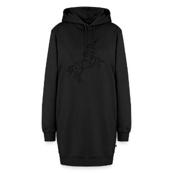 Einhorn Grafik - Hoodie-Kleid - Schwarz - Vorne - AI Model Female 172 light (172cm)