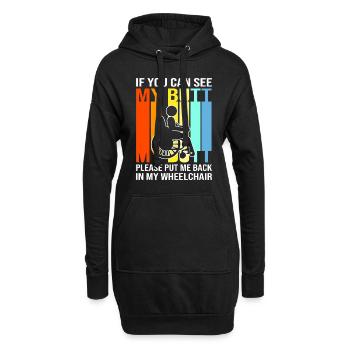 Fauteuil roulant - Sweat-shirt à capuche long Femme - noir - Devant