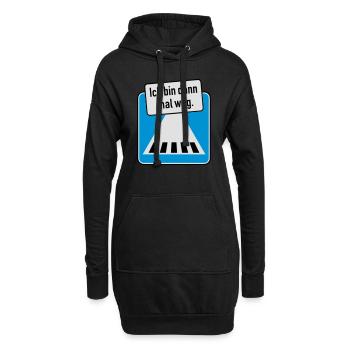 Je pars. - Sweat-shirt à capuche long Femme - noir - Devant