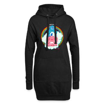 Freche Bären - Hoodie-Kleid - Schwarz - Vorne