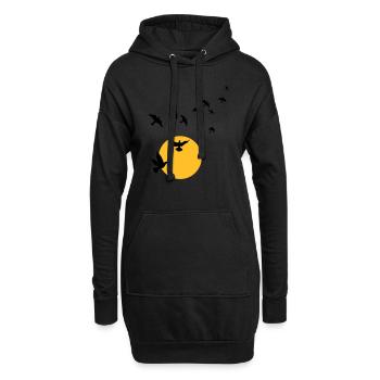 Vögel im Sonnenuntergang - Hoodie-Kleid - Schwarz - Vorne