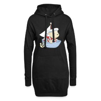 PP_Matrose05 - Sweat-shirt à capuche long Femme - noir - Devant