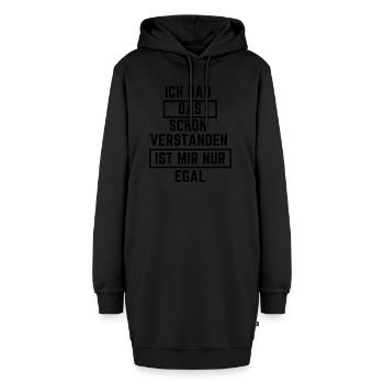 ich habdas schon verstanden - Hoodie-Kleid - Schwarz - Vorne - AI Model Female 172 light (172cm)