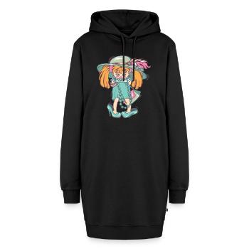 Fashion victim design designer - Hoodie-Kleid - Schwarz - Vorne - AI Model Female 172 light (172cm)