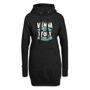 Vienne c'est où mon histoire commence - Sweat-shirt à capuche long Femme - noir - Devant