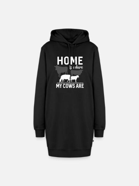 Landwirt Shirt · Landwirtschaft · Kühe Zuhause - Hoodie-Kleid - Schwarz