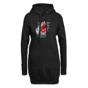 contre Steak - Sweat-shirt à capuche long Femme - noir - Devant