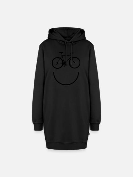 Cyclist Smiley - Hoodie-Kleid - Schwarz