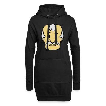 Old Man Face - Hoodie-Kleid - Schwarz - Vorne