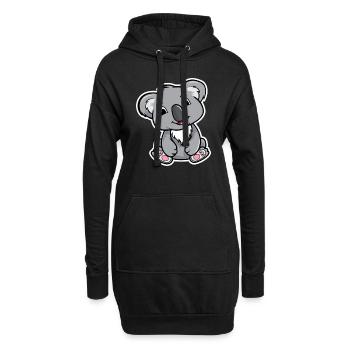 Koala - Hoodie-Kleid - Schwarz - Vorne