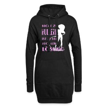 hulahoop girl hullern rosa hula keine lösung - Hoodie-Kleid - Schwarz - Vorne
