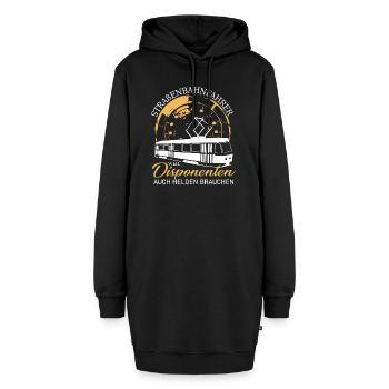 Straßenbahnfahrer Straßenbahn Sprüche Geschenk - Hoodie-Kleid - Schwarz - Vorne