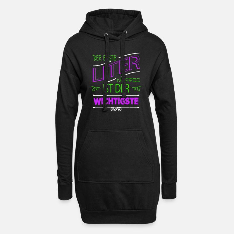 bday tasse verschlafen geburtstagsgeschenkidee - Hoodie-Kleid - Schwarz