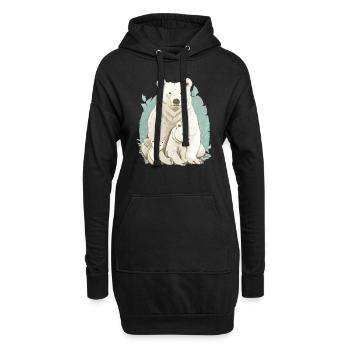 Maman ours - Sweat-shirt à capuche long Femme - noir - Devant