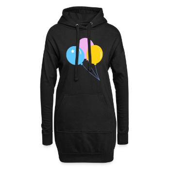 Joli ballon de fête coloré - Sweat-shirt à capuche long Femme - noir - Devant