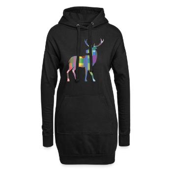 Hirsch - Hoodie-Kleid - Schwarz - Vorne
