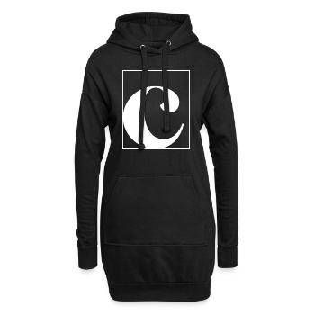 Lettre alphabet c - Sweat-shirt à capuche long Femme - noir - Devant