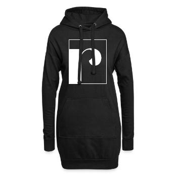 Lettre alphabet r - Sweat-shirt à capuche long Femme - noir - Devant