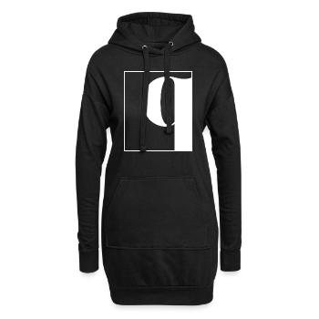 Buchstabenalphabet q - Hoodie-Kleid - Schwarz - Vorne