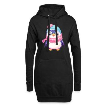 Manchot du pays des merveilles d’hiver - Sweat-shirt à capuche long Femme - noir - Devant