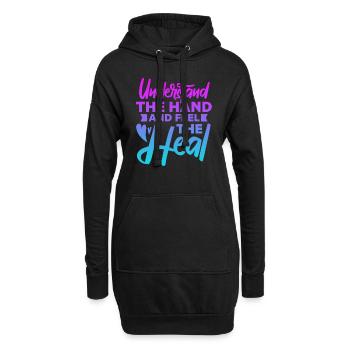 Understand the hand and feel the heal - Hoodie-Kleid - Schwarz - Vorne