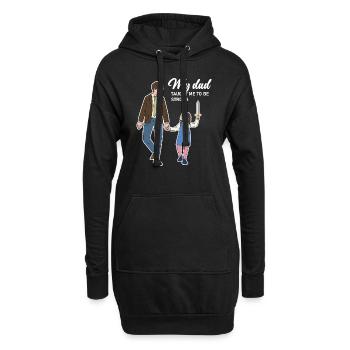 Design de fille de la fête des pères - Sweat-shirt à capuche long Femme - noir - Devant