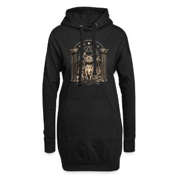 Gothic-Katzen-Design für Gothic-Fans - Hoodie-Kleid - Schwarz - Vorne