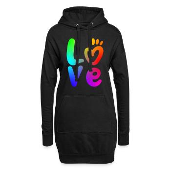 Amour Amour Lettrage Saint-Valentin - Sweat-shirt à capuche long Femme - noir - Devant