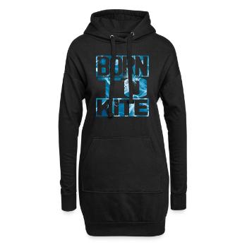 Né pour le kite - Sweat-shirt à capuche long Femme - noir - Devant