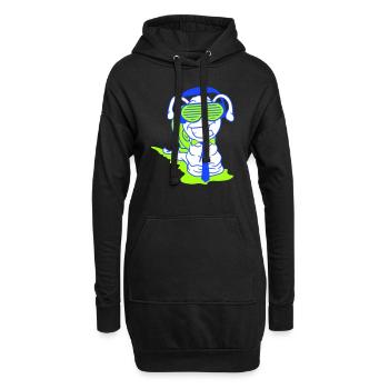 Lustige DJ Schnecke Krawatte Party Club Musik Spaß - Hoodie-Kleid - Schwarz - Vorne