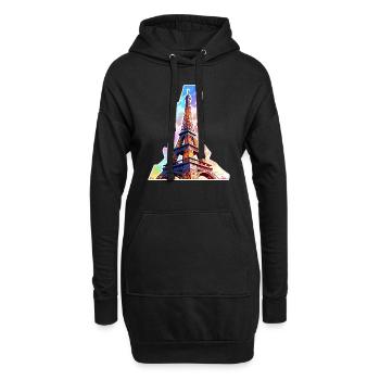 Eiffel tower #14 - Sweat-shirt à capuche long Femme - noir - Devant