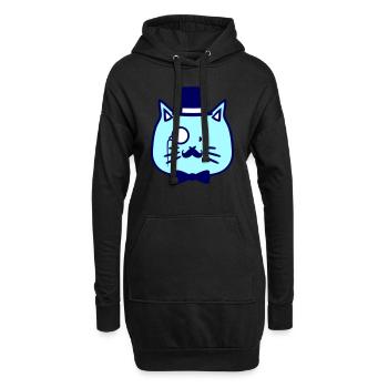 Sir Cat Gentleman Chapeau haut de forme Monocle Rich Gentleman - Sweat-shirt à capuche long Femme - noir - Devant