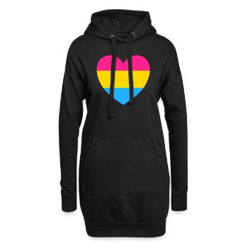 Pansexuelle Flagge Herz - Hoodie-Kleid - Schwarz - Vorne