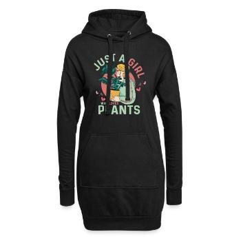 Juste une fille qui aime les plantes Jardinage botanique - Sweat-shirt à capuche long Femme - noir - Devant